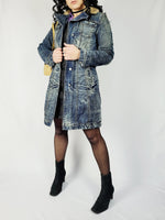 Load image into Gallery viewer, Y2K 00s vintage blue denim long sherpa lining coat
