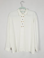 Load image into Gallery viewer, 90s vintage folk embroidered white minimalist oversize shirt
