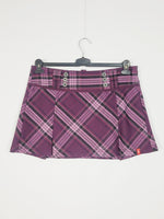 Load image into Gallery viewer, 00s Y2K esprit purple plaid minimalist pleated Grunge mini skirt
