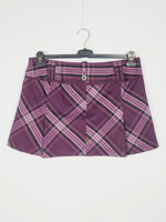 Load image into Gallery viewer, 00s Y2K esprit purple plaid minimalist pleated Grunge mini skirt
