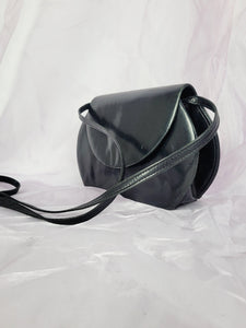 Vintage 90s black round small shoulder handbag