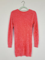 Load image into Gallery viewer, Y2K 00s fluffy furry pink cable knit minimalist mini dress
