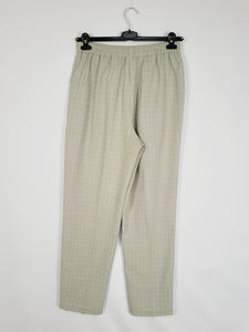 90s retro grey checked smart casual straight pants
