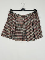 Load image into Gallery viewer, 00s Y2K houndtooth minimalist pleated Grunge mini skirt
