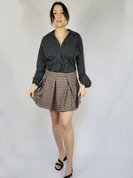 Load image into Gallery viewer, 00s Y2K houndtooth minimalist pleated Grunge mini skirt
