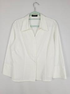 90s retro white minimalist smart basic preppy shirt blouse