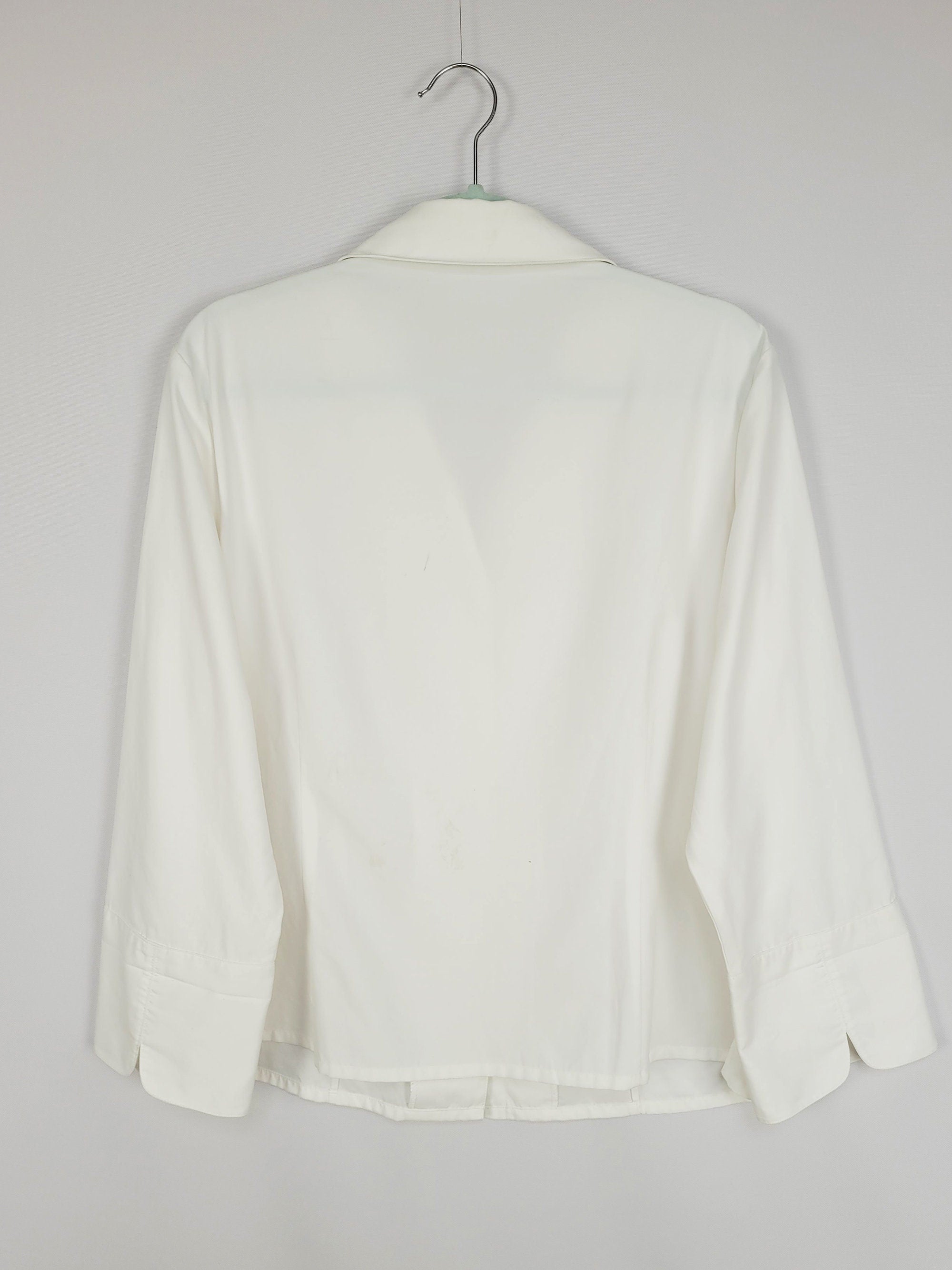 90s retro white minimalist smart basic preppy shirt blouse