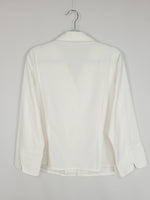 Load image into Gallery viewer, 90s retro white minimalist smart basic preppy shirt blouse
