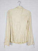Load image into Gallery viewer, 90s retro faux suede beige minimalist Western shirt blouse
