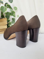 Load image into Gallery viewer, 90s vintage brown thick high heel smart casual shoes
