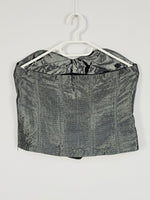 Load image into Gallery viewer, 90s retro grey shimmer net bandeau Prom party corset top
