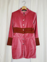 Load image into Gallery viewer, Vintage 90s pink minimalist velveteen embroidered coat
