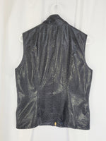 Load image into Gallery viewer, Y2K 00s black wet look glossy reptile pattern zip vest gilet
