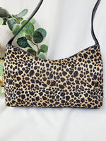 Load image into Gallery viewer, Retro 00s Y2K leopard animal print shoulder baguette bag
