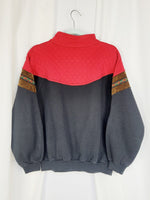 Load image into Gallery viewer, Vintage 90s red black sports grunge quarter zip sweatshirt
