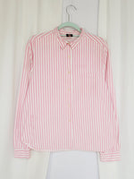 Load image into Gallery viewer, 90s retro pink striped basic minimalist cotton blouse shirt

