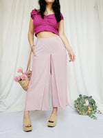 Load image into Gallery viewer, Vintage 90s red white striped layered ankle Boho pants
