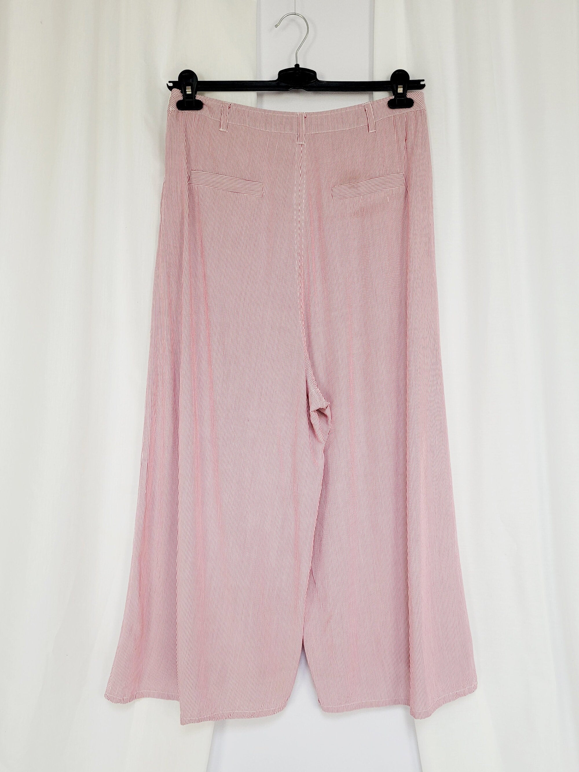 Vintage 90s red white striped layered ankle Boho pants