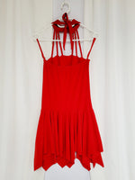 Load image into Gallery viewer, Vintage 90s red draped dancing mini halter dress
