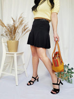 Load image into Gallery viewer, Vintage Y2K draped black sequin jersey festival mini skirt
