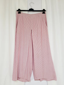 Vintage 90s red white striped layered ankle Boho pants