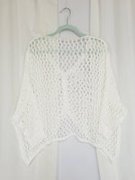 Load image into Gallery viewer, 90s handmade white sheer knitted minimalist oversized top
