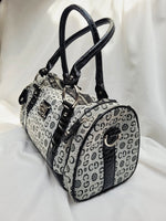 Load image into Gallery viewer, Retro Y2K black grey glossy Kitsch large shoulder handbag
