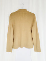 Load image into Gallery viewer, 90s brown knit velveteen combo minimalist zip cardigan
