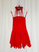 Load image into Gallery viewer, Vintage 90s red draped dancing mini halter dress
