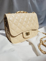 Load image into Gallery viewer, Vintage 90s beige padded chain small crossbody bag purse
