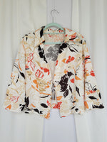 Load image into Gallery viewer, Vintage 90s white floral tie up minimalist blazer jacket
