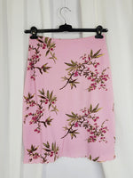 Load image into Gallery viewer, 90s retro pink floral print midi summer minimalist skirt
