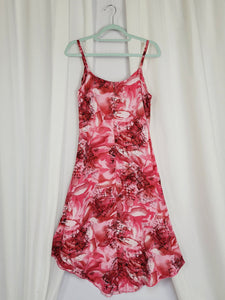 90s pink ruffle abstract minimalist occasional maxi dress