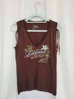 Load image into Gallery viewer, Y2K 00s Esprit brown minimalist sequin cotton tank tee top
