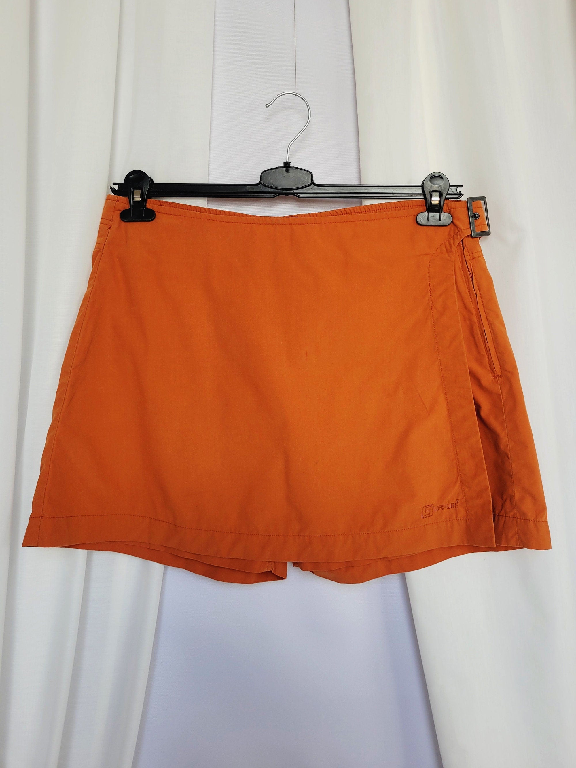 Y2K 00s low waist orange minimalist mini skorts skirt