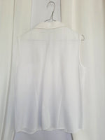 Load image into Gallery viewer, Retro 90s white minimalist sleeveless smart casual blouse

