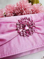 Load image into Gallery viewer, 90s vintage shimmer pink diamonds envelope bag purse
