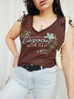 Load image into Gallery viewer, Y2K 00s Esprit brown minimalist sequin cotton tank tee top
