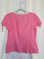Load image into Gallery viewer, Retro Y2K 00s pink checked puff sleeves Milkmaid blouse
