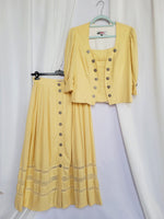 Load image into Gallery viewer, 90s vintage pastel yellow Country Milkmaid skirt blouse set
