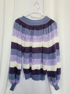 80s striped knit preppy minimalist jumper top