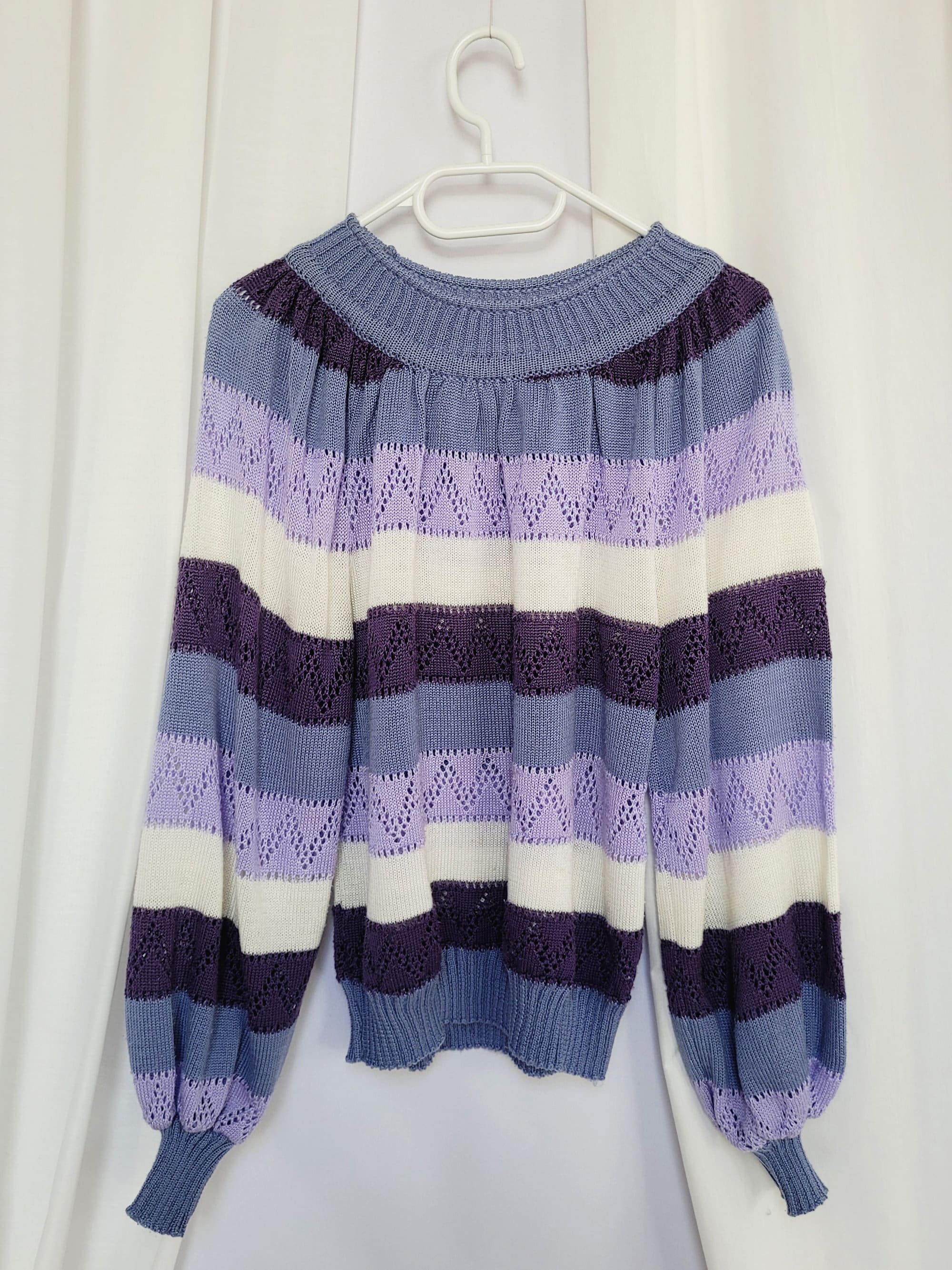 80s striped knit preppy minimalist jumper top