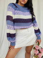 Load image into Gallery viewer, 80s striped knit preppy minimalist jumper top

