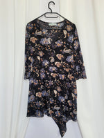 Load image into Gallery viewer, Y2K retro black floral mesh minimalist summer mini dress
