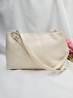 Load image into Gallery viewer, 90s retro cream white ruffle decorated shoulder bag purse
