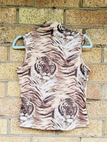 Load image into Gallery viewer, 90s brown minimalist tiger print tank tee top
