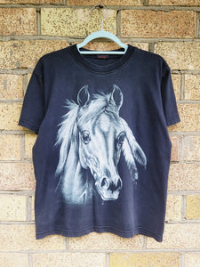 Vintage 90s black horse print grunge cotton t-shirt tee