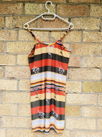 Load image into Gallery viewer, Y2K 00s colorful striped floral minimalist mini slip dress
