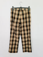 Load image into Gallery viewer, Y2K retro brown checked straight high waist ankle pants
