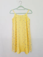 Load image into Gallery viewer, 90s retro yellow layered floral minimalist mini slip dress
